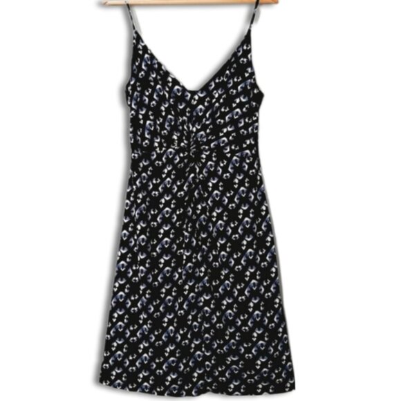 H&M New Tie-Dye Floral Print Summer Dress Blue & White Tank Top Straps Sz L - Picture 2 of 16